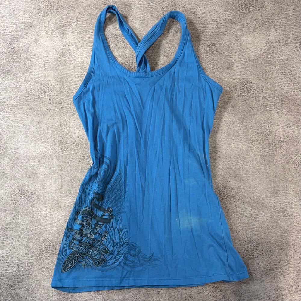 Harley Davidson Blue Graphic Racerback Tank
